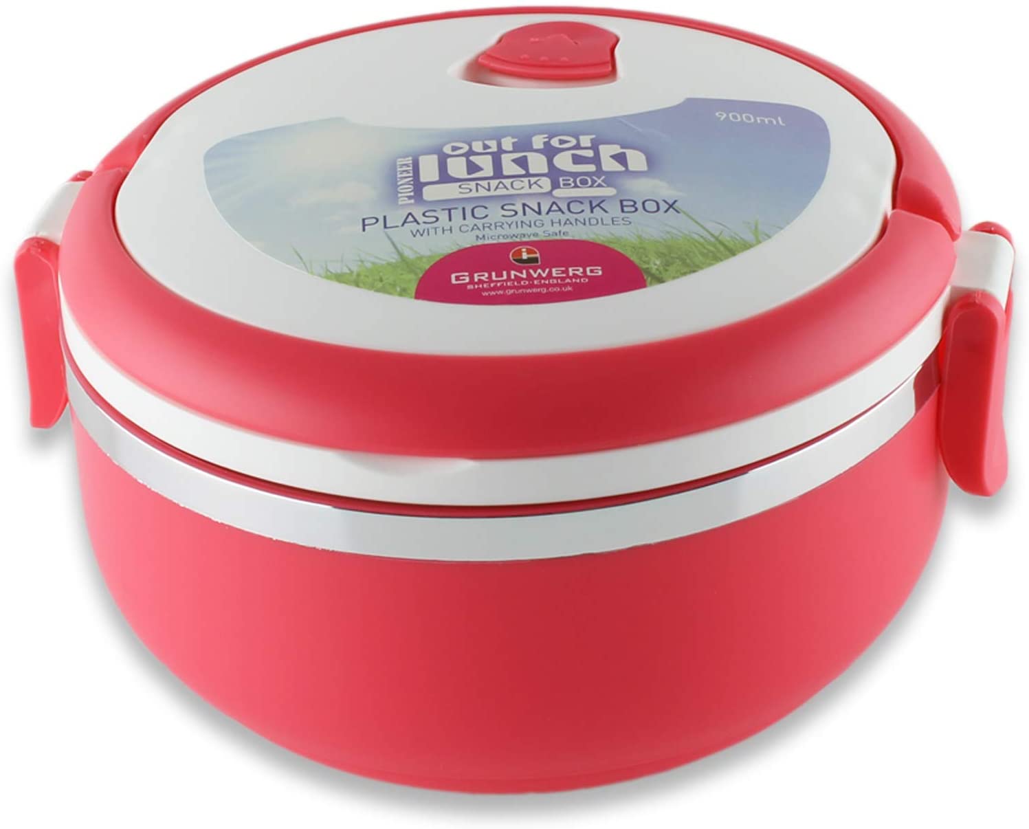 Grunwerg Pioneer Out For Lunch Red Plastic Snack Box RRP 4.99 CLEARANCE XL 2.00